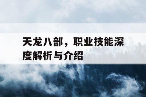 天龙八部，职业技能深度解析与介绍