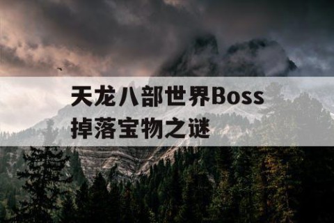 天龙八部世界Boss掉落宝物之谜