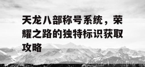 天龙八部称号系统，荣耀之路的独特标识获取攻略