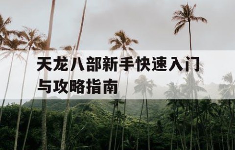 天龙八部新手快速入门与攻略指南