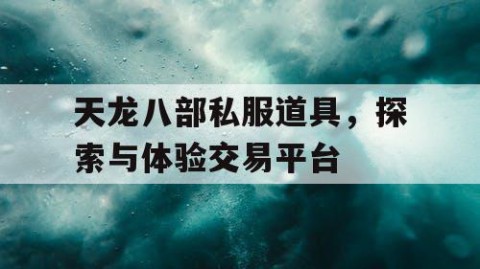 天龙八部私服道具，探索与体验交易平台