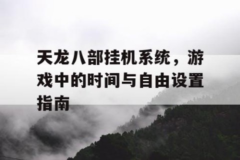 天龙八部挂机系统，游戏中的时间与自由设置指南