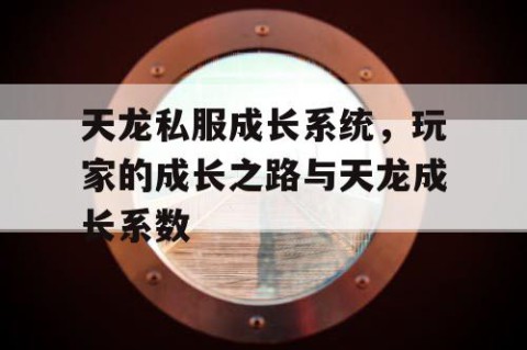 天龙私服成长系统，玩家的成长之路与天龙成长系数