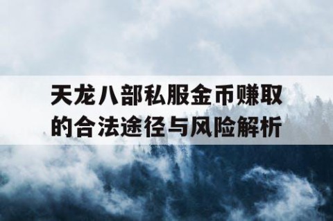 天龙八部私服金币赚取的合法途径与风险解析