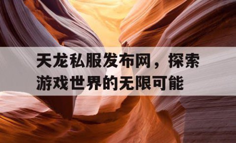 天龙私服发布网，探索游戏世界的无限可能