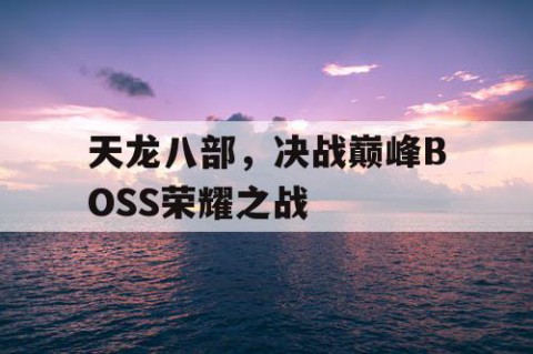 天龙八部，决战巅峰BOSS荣耀之战