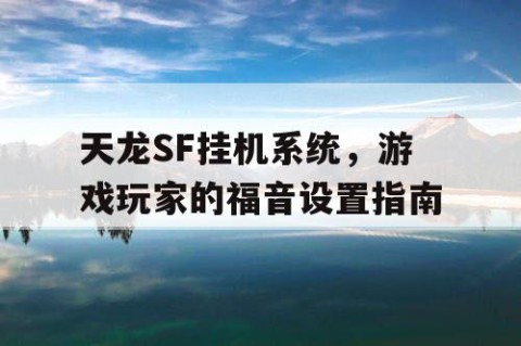 天龙SF挂机系统，游戏玩家的福音设置指南