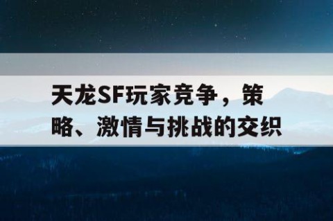 天龙SF玩家竞争，策略、激情与挑战的交织