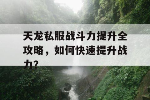 天龙私服战斗力提升全攻略，如何快速提升战力？