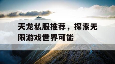 天龙私服推荐，探索无限游戏世界可能