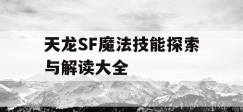 天龙SF魔法技能探索与解读大全