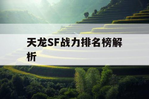 天龙SF战力排名榜解析