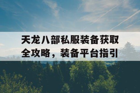 天龙八部私服装备获取全攻略，装备平台指引