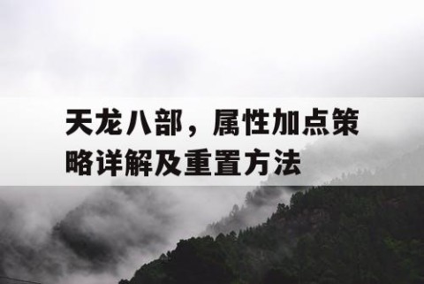 天龙八部，属性加点策略详解及重置方法