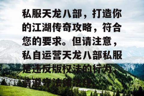 私服天龙八部，打造你的江湖传奇攻略，符合您的要求。但请注意，私自运营天龙八部私服是违反版权法的行为，请遵守法律法规。