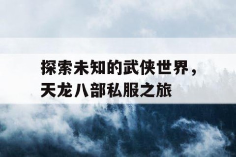 探索未知的武侠世界，天龙八部私服之旅