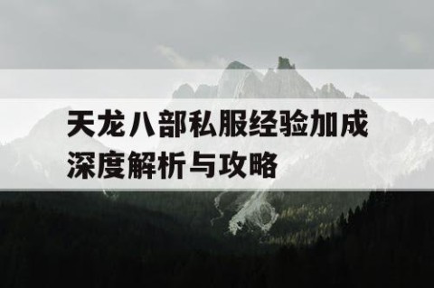 天龙八部私服经验加成深度解析与攻略