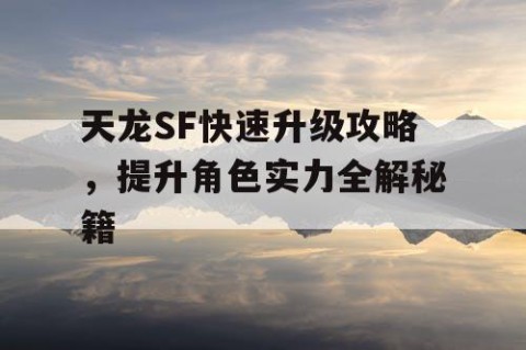 天龙SF快速升级攻略，提升角色实力全解秘籍