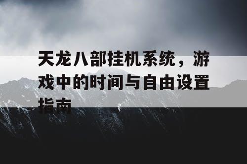 天龙八部挂机系统，游戏中的时间与自由设置指南