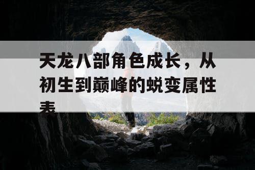 天龙八部角色成长，从初生到巅峰的蜕变属性表