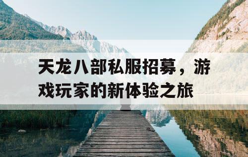 天龙八部私服招募，游戏玩家的新体验之旅