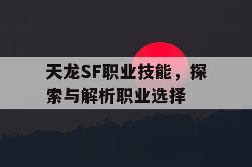 天龙SF职业技能，探索与解析职业选择