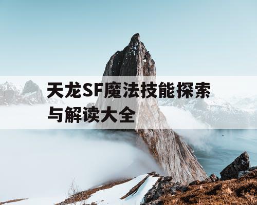 天龙SF魔法技能探索与解读大全